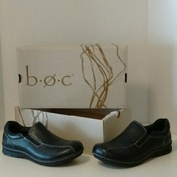boc Shoes - NIB BOC SZ 7 BLACK LEATHER SLIP ON SHOES